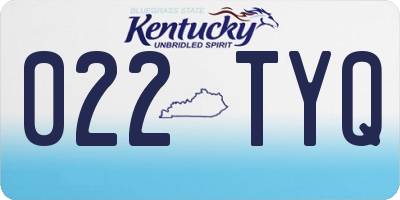 KY license plate 022TYQ