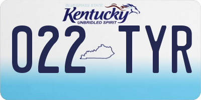 KY license plate 022TYR