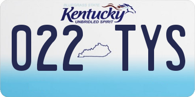 KY license plate 022TYS