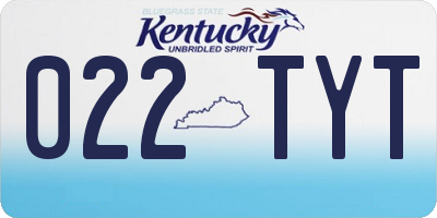 KY license plate 022TYT