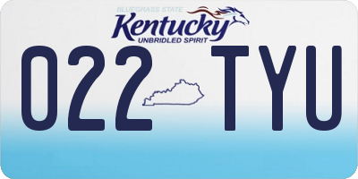 KY license plate 022TYU