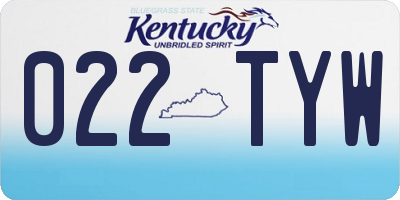 KY license plate 022TYW
