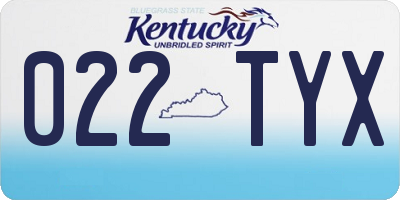 KY license plate 022TYX