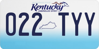 KY license plate 022TYY