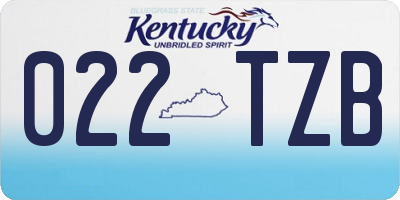 KY license plate 022TZB