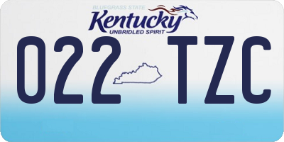 KY license plate 022TZC