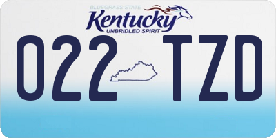 KY license plate 022TZD