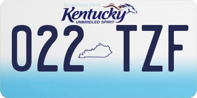 KY license plate 022TZF