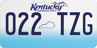 KY license plate 022TZG