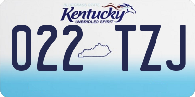 KY license plate 022TZJ