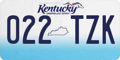 KY license plate 022TZK
