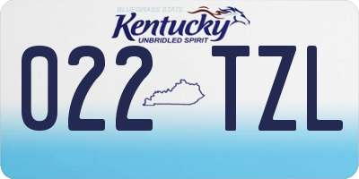 KY license plate 022TZL
