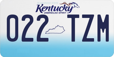 KY license plate 022TZM