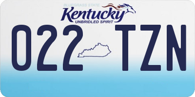 KY license plate 022TZN
