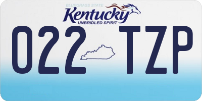 KY license plate 022TZP
