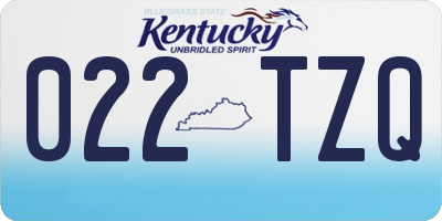 KY license plate 022TZQ