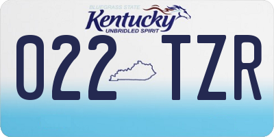 KY license plate 022TZR