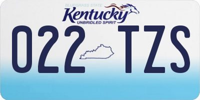 KY license plate 022TZS