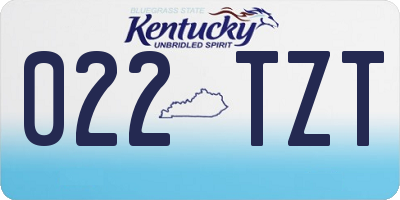 KY license plate 022TZT