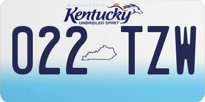 KY license plate 022TZW