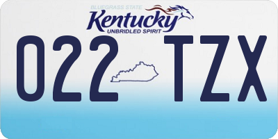KY license plate 022TZX