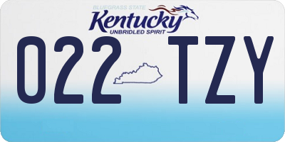 KY license plate 022TZY
