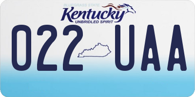 KY license plate 022UAA