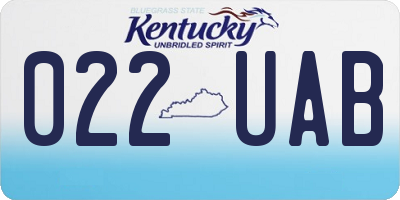 KY license plate 022UAB