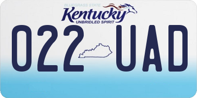 KY license plate 022UAD