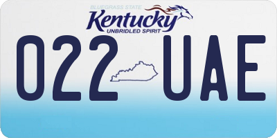 KY license plate 022UAE