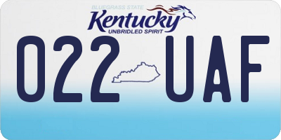 KY license plate 022UAF