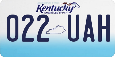 KY license plate 022UAH