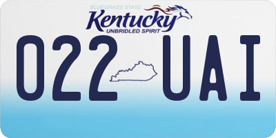 KY license plate 022UAI