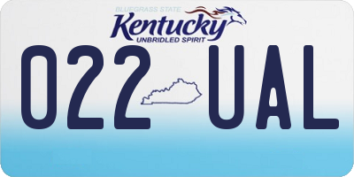 KY license plate 022UAL