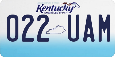 KY license plate 022UAM