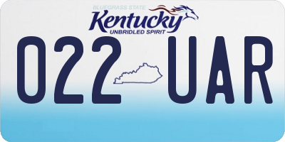 KY license plate 022UAR