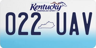 KY license plate 022UAV