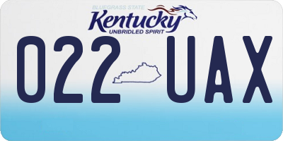 KY license plate 022UAX