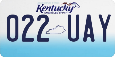 KY license plate 022UAY