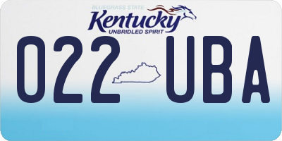 KY license plate 022UBA