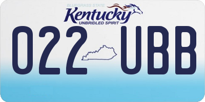 KY license plate 022UBB