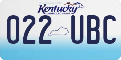 KY license plate 022UBC