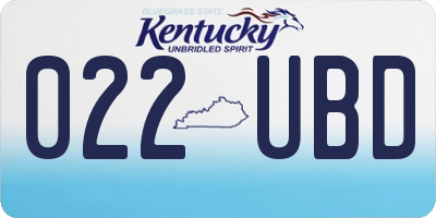 KY license plate 022UBD