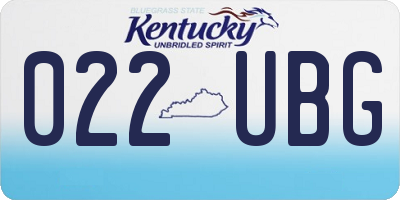 KY license plate 022UBG