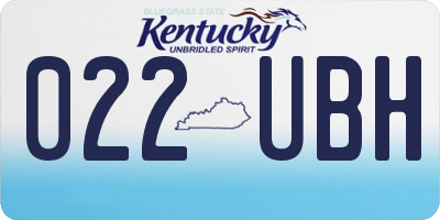 KY license plate 022UBH