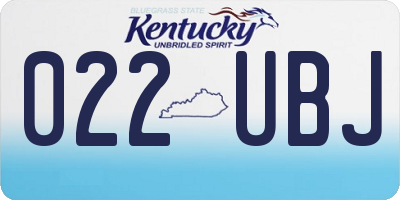 KY license plate 022UBJ