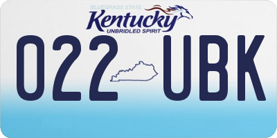 KY license plate 022UBK