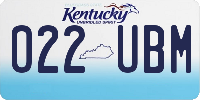 KY license plate 022UBM