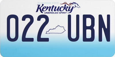 KY license plate 022UBN