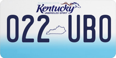 KY license plate 022UBO